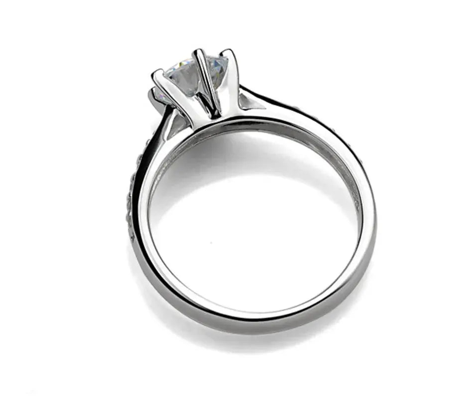 Apex 925 Sterling Silver Classic Ring for Women Six claw jewelry simple 70ct diamond ring imitation diamond women's ring Apex Collection